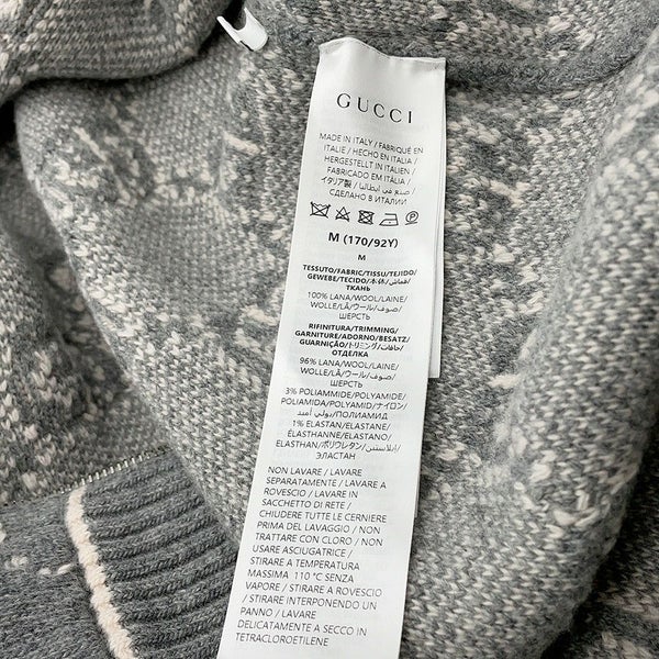 グッチ カーディガン GGジャガード ブークレステッチ ジップアップ レディースサイズM ウール 814285 GUCCI アパレル