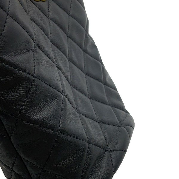 シャネル チェーンショルダーバッグ バケット ココマーク マトラッセ ラムスキン AS3946 CHANEL ポーチ付き 黒