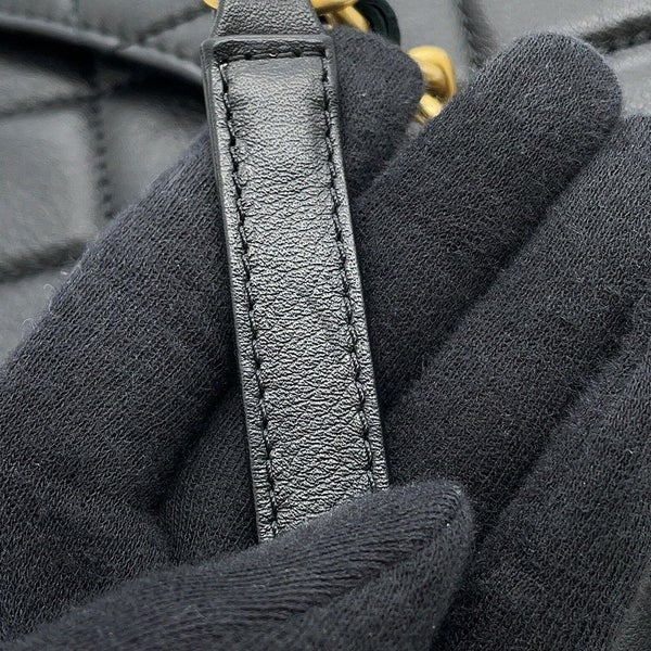 シャネル チェーンショルダーバッグ バケット ココマーク マトラッセ ラムスキン AS3946 CHANEL ポーチ付き 黒