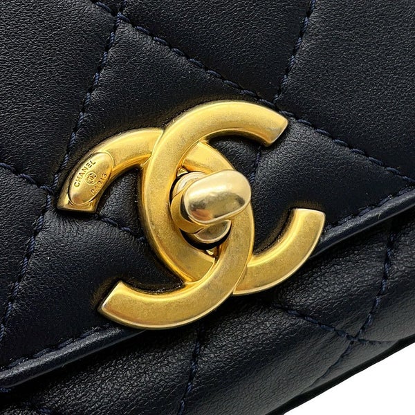 シャネル チェーンショルダーバッグ マトラッセ トップハンドル ラムスキン AS1749 CHANEL 2wayショルダーバッグ