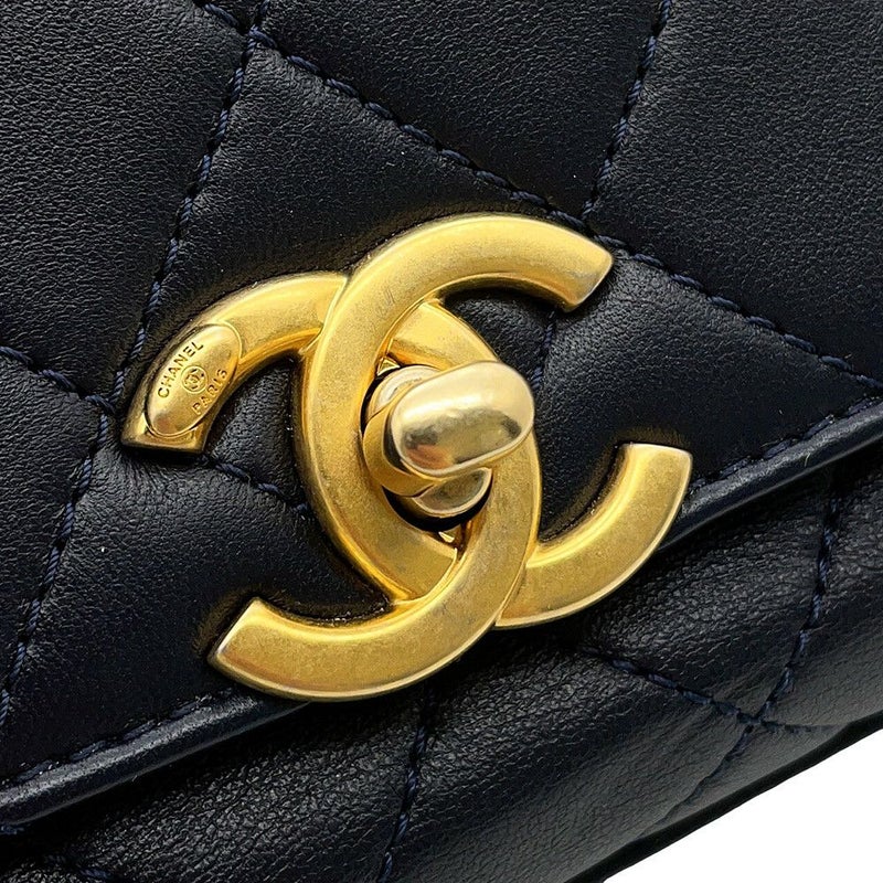 シャネル チェーンショルダーバッグ マトラッセ トップハンドル ラムスキン AS1749 CHANEL 2wayショルダーバッグ