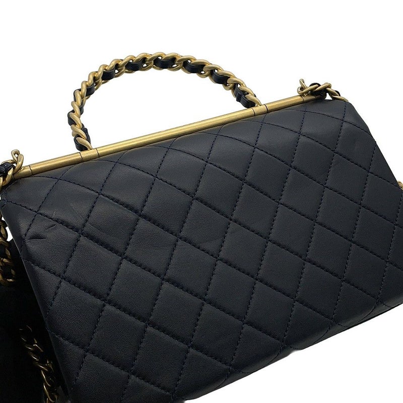 シャネル チェーンショルダーバッグ マトラッセ トップハンドル ラムスキン AS1749 CHANEL 2wayショルダーバッグ