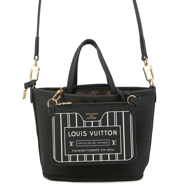 ルイヴィトン トートバッグ モノグラム/グレインレザー ネヴァーフル・インサイドアウト BB M12099 2way ショルダー 黒 ブラック