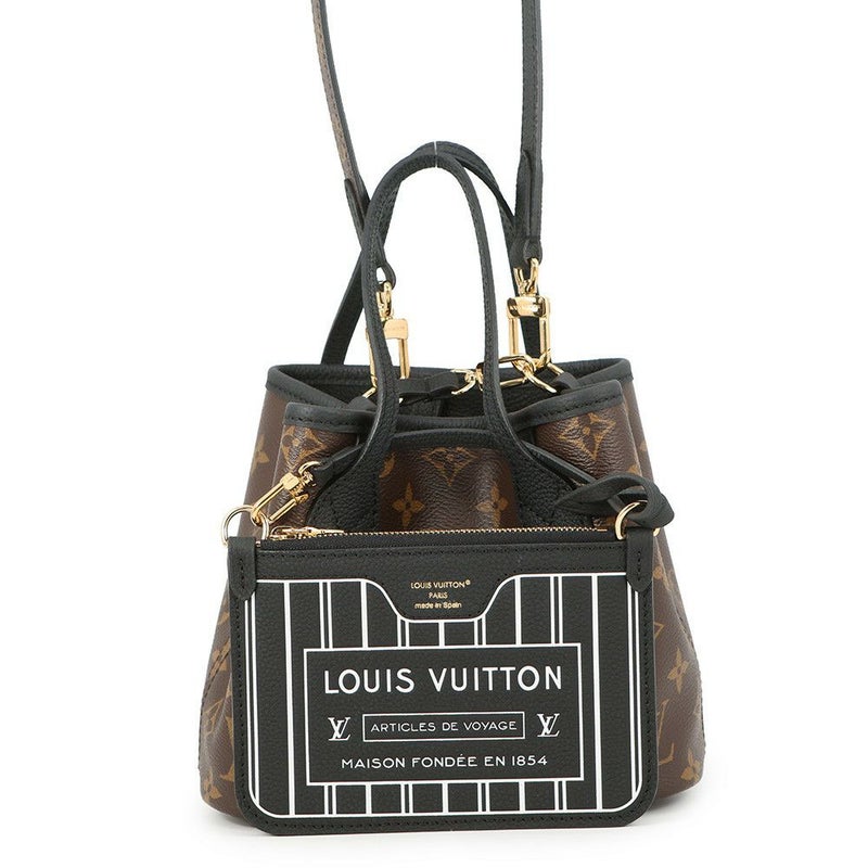 ルイヴィトン トートバッグ モノグラム/グレインレザー ネヴァーフル・インサイドアウト BB M12099 2way ショルダー 黒 ブラック