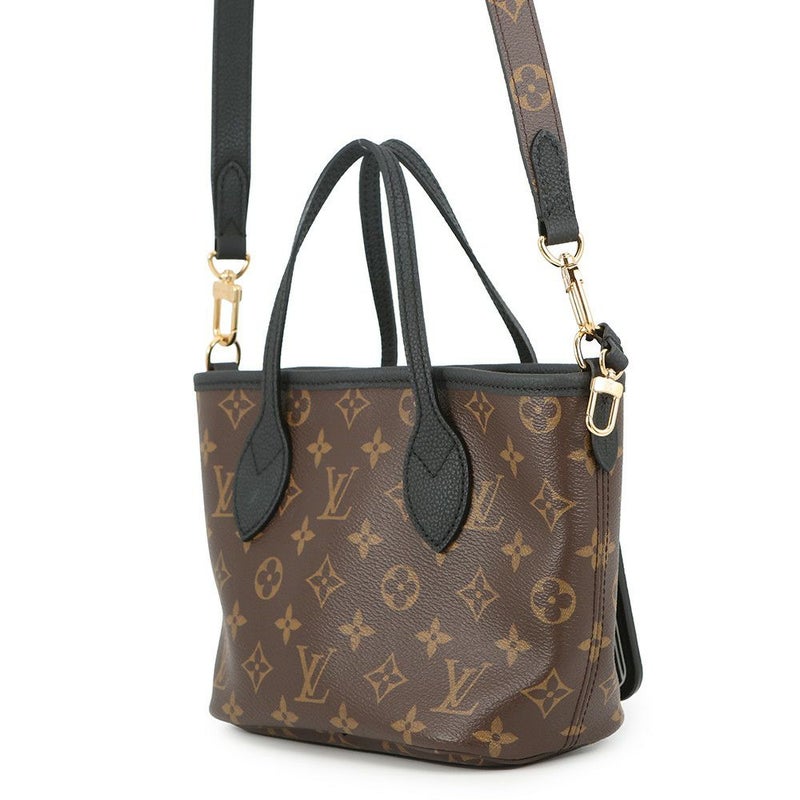 ルイヴィトン トートバッグ モノグラム/グレインレザー ネヴァーフル・インサイドアウト BB M12099 2way ショルダー 黒 ブラック