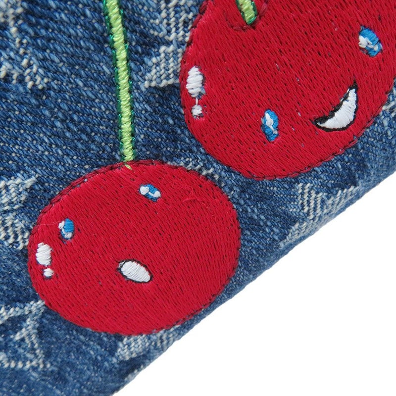 ルイヴィトン 長財布 モノグラム・チェリー デニム LV × TM ジッピー・ウォレット M23161 村上隆コラボ