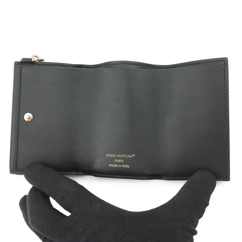 ルイヴィトン 三つ折り財布 カーフレザー ミニ トリフォールド ウォレット・LV ブルーム M15081 黒 ブラック