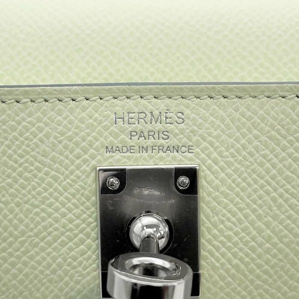 エルメス ハンドバッグ ケリー25 外縫い ヴェールフィズ/シルバー金具 エプソン U刻印 2wayショルダー