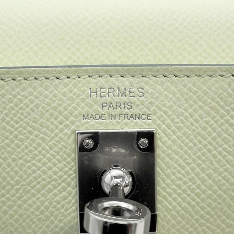 エルメス ハンドバッグ ケリー25 外縫い ヴェールフィズ/シルバー金具 エプソン U刻印 2wayショルダー