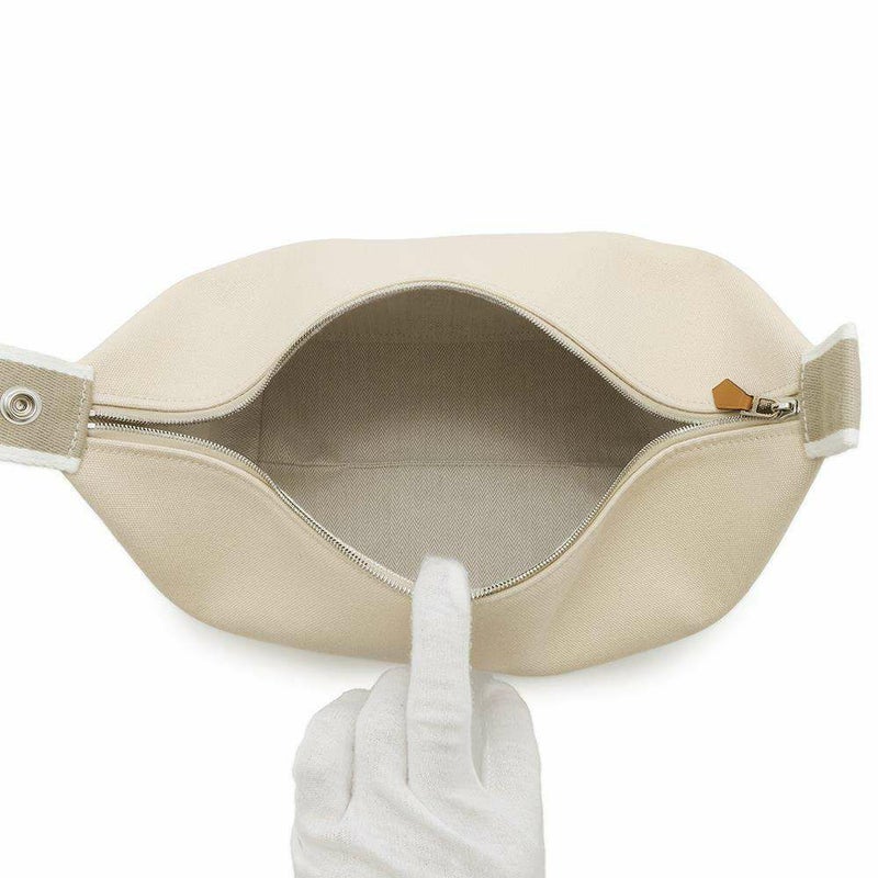 エルメス ポーチ ブリッド・ア・ブラックGM ベージュ/シルバー金具 キャンバス HERMES バッグ 小物入れ