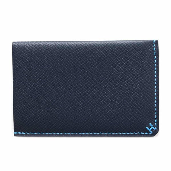エルメス カードケース Hセリエ ヴェルソ ブルーインディゴ/ブルーゼリージュ エプソン U刻印
