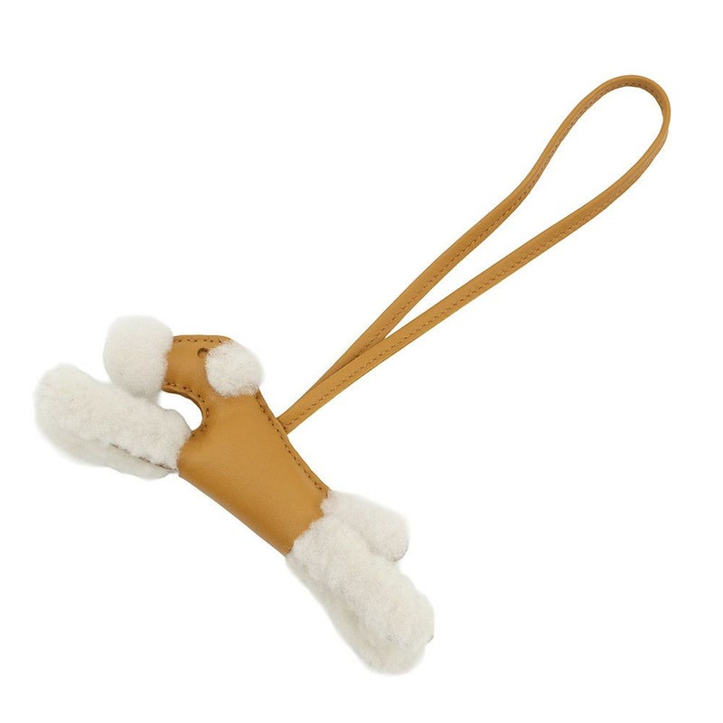 エルメス バッグチャーム バディ エクリュ/セサミ ラムスキン/ムートン U刻印