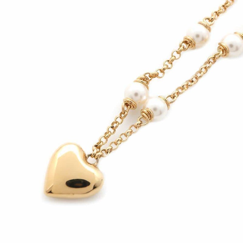 ルイヴィトン ネックレス パンダント LVハート フェイクパール M01042 LOUIS VUITTON アクセサリー