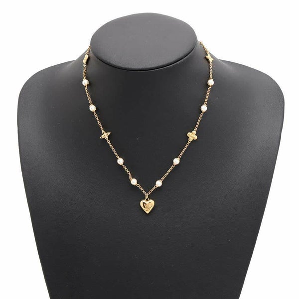 ルイヴィトン ネックレス パンダント LVハート フェイクパール M01042 LOUIS VUITTON アクセサリー