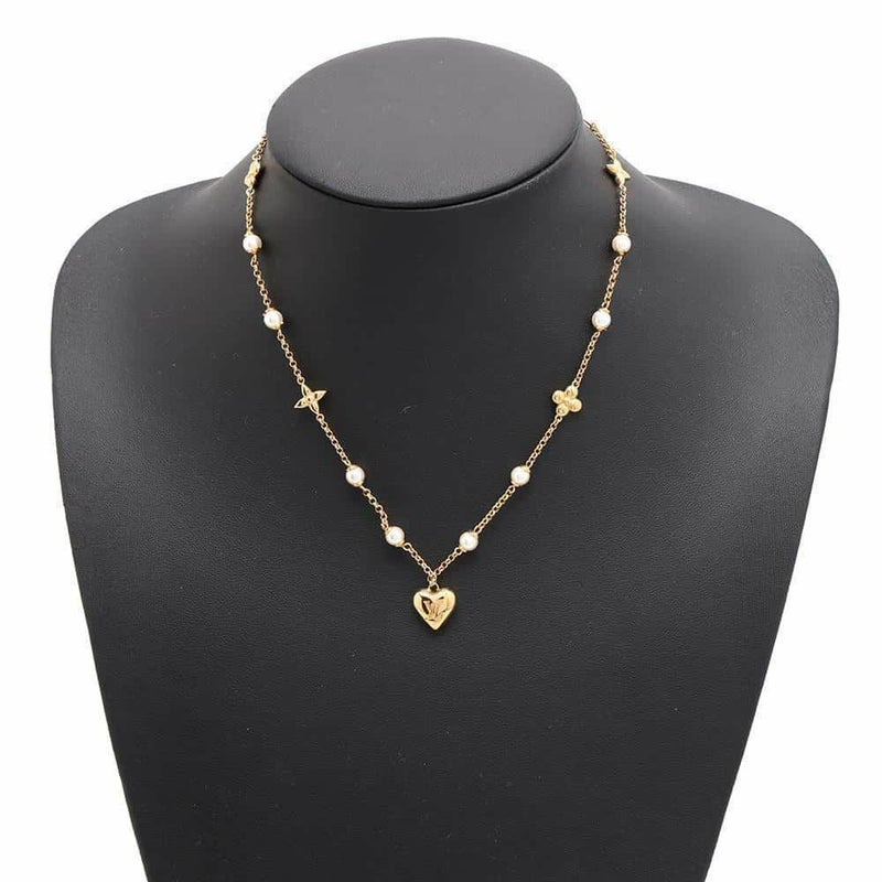 ルイヴィトン ネックレス パンダント LVハート フェイクパール M01042 LOUIS VUITTON アクセサリー