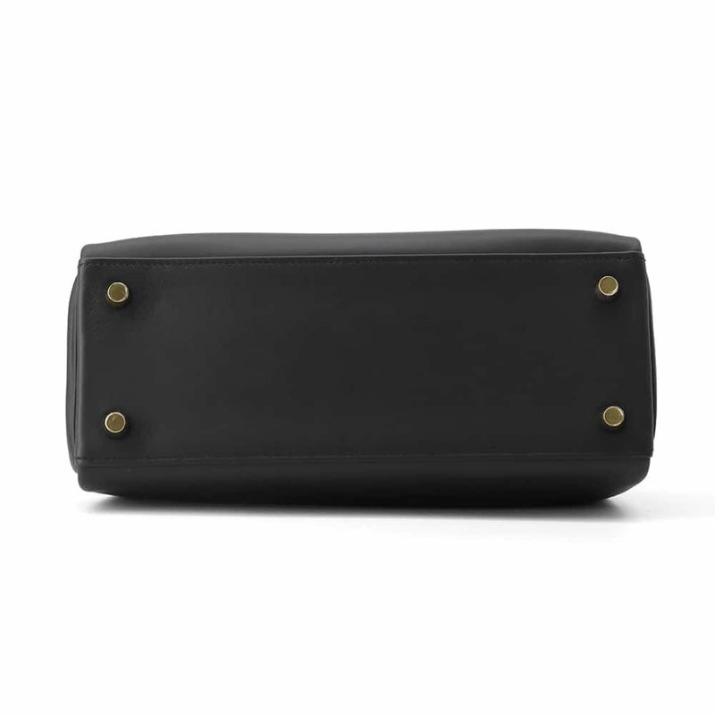 エルメス ハンドバッグ ケリー25 タッチ 内縫い ブラック/オンブレ/ゴールド金具 スイフト/リザードナチュラ W刻印 黒