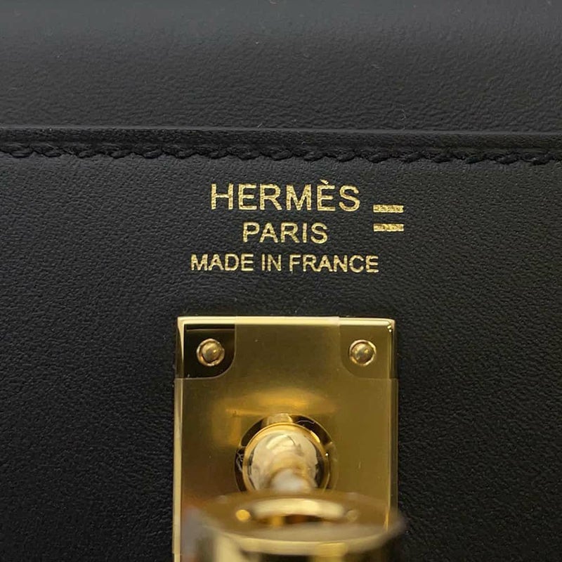 エルメス ハンドバッグ ケリー25 タッチ 内縫い ブラック/オンブレ/ゴールド金具 スイフト/リザードナチュラ W刻印 黒