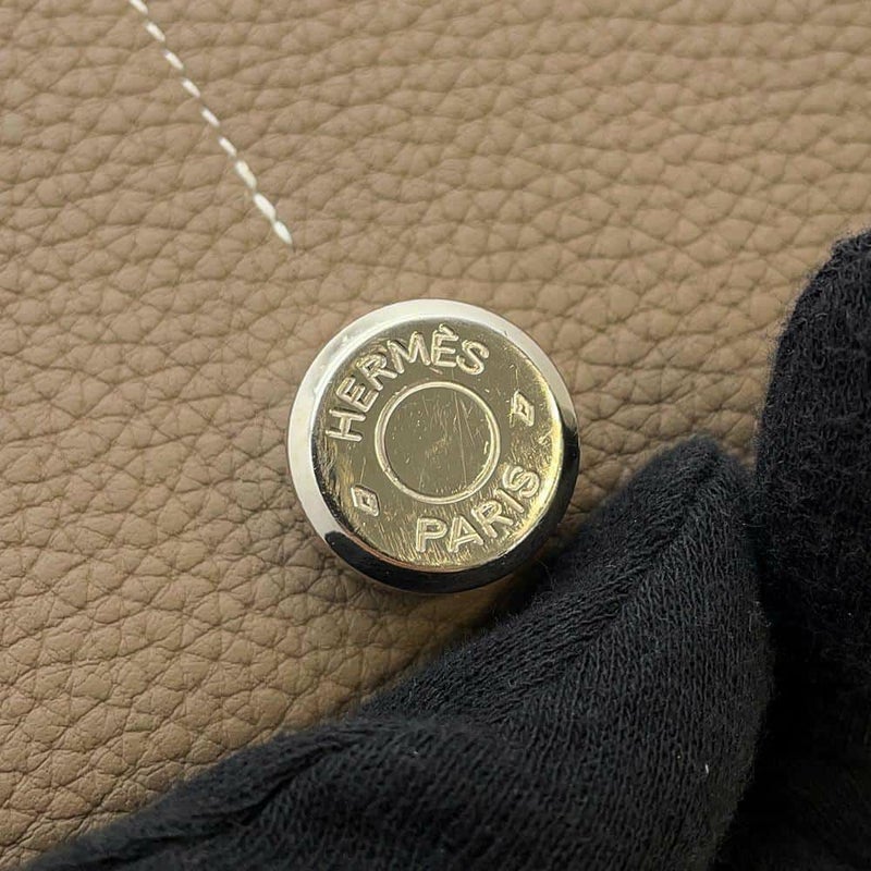 エルメス 長財布 ドゴンGM エトゥープ/シルバー金具 トゴ Y刻印 HERMES 財布