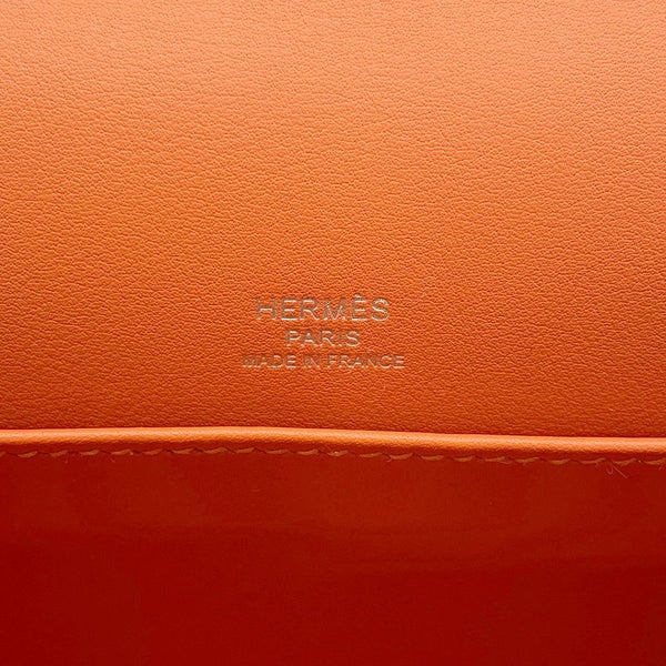 エルメス ショルダーバッグ ゲタ ヴェルソ オレンジ/カプシーヌ/シルバー金具 シェブルミゾル B刻印 シェーブル