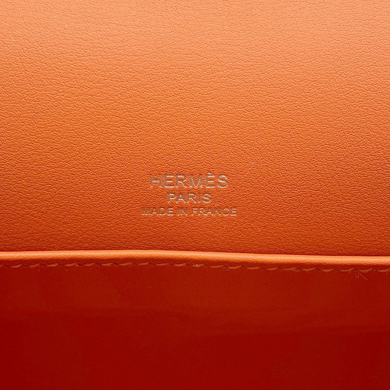エルメス ショルダーバッグ ゲタ ヴェルソ オレンジ/カプシーヌ/シルバー金具 シェブルミゾル B刻印 シェーブル