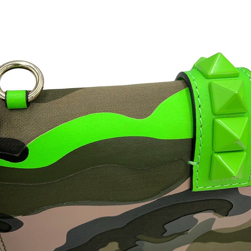 ヴァレンティノ・ガラヴァーニ チェーンショルダーバッグ グラムロック カモフラージュ キャンバス レザー VALENTINO