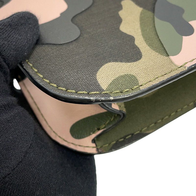 ヴァレンティノ・ガラヴァーニ チェーンショルダーバッグ グラムロック カモフラージュ キャンバス レザー VALENTINO