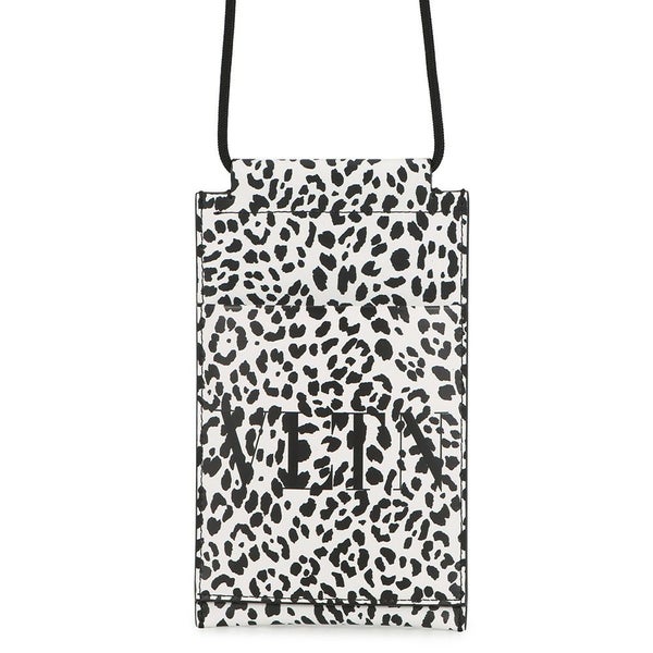 ヴァレンティノ・ガラヴァーニ スマホケース VLTNロゴ レオパード レザー WY0P0T13MHK VALENTINO 黒 白