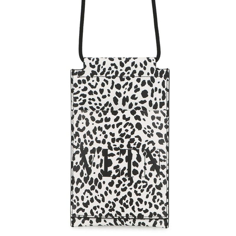 ヴァレンティノ・ガラヴァーニ スマホケース VLTNロゴ レオパード レザー WY0P0T13MHK VALENTINO 黒 白