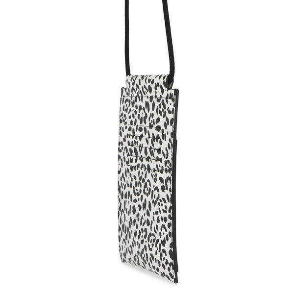 ヴァレンティノ・ガラヴァーニ スマホケース VLTNロゴ レオパード レザー WY0P0T13MHK VALENTINO 黒 白