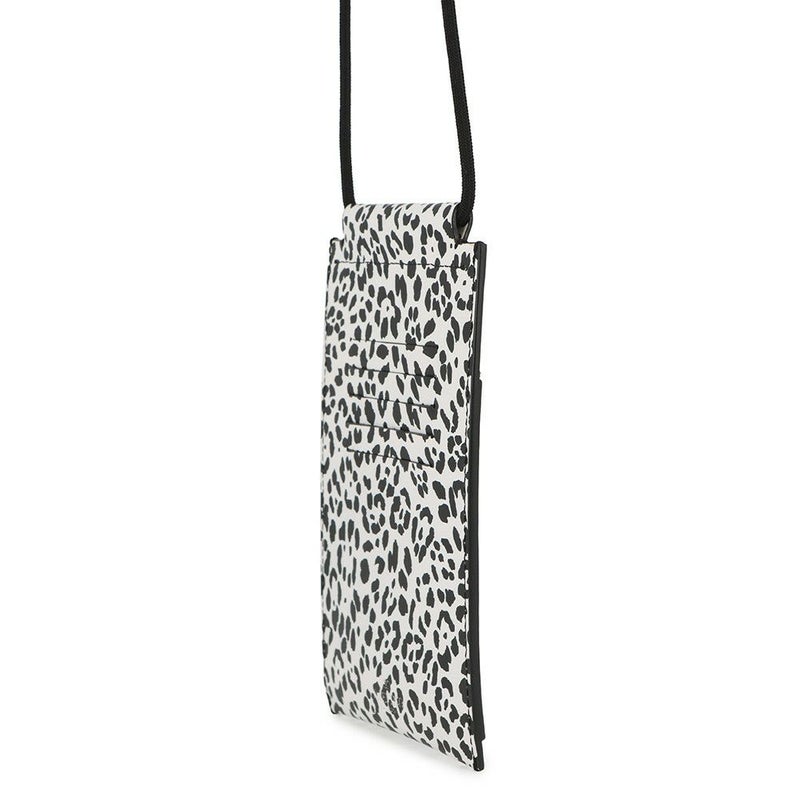 ヴァレンティノ・ガラヴァーニ スマホケース VLTNロゴ レオパード レザー WY0P0T13MHK VALENTINO 黒 白