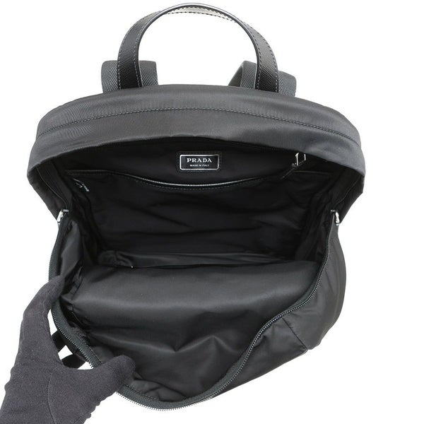 プラダ リュック Re-Nylon x サフィアーノ バックパック ナイロン 2VZ104 PRADA バッグ リュックサック 黒
