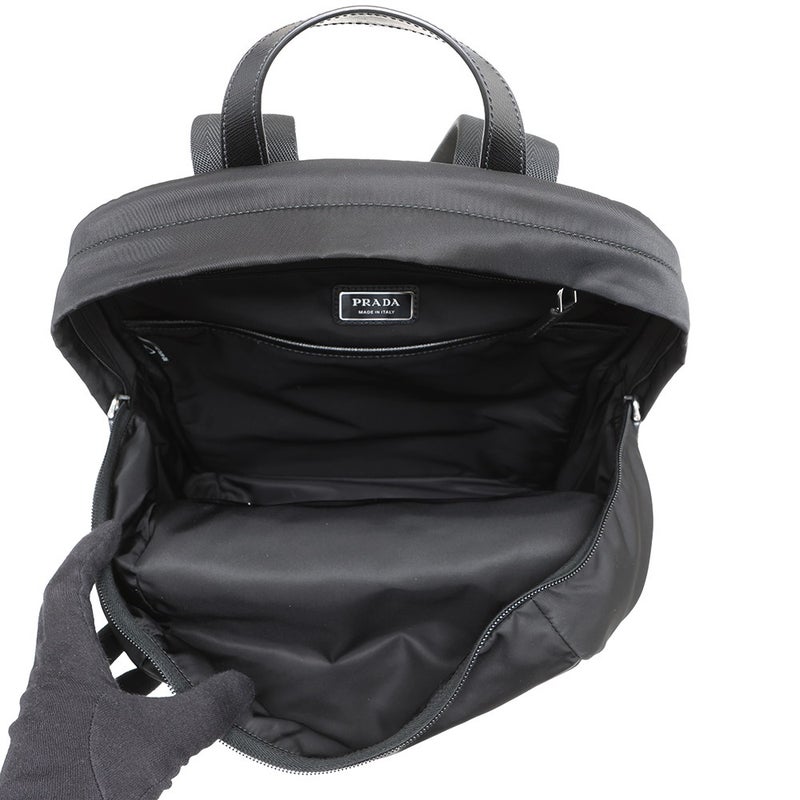 プラダ リュック Re-Nylon x サフィアーノ バックパック ナイロン 2VZ104 PRADA バッグ リュックサック 黒