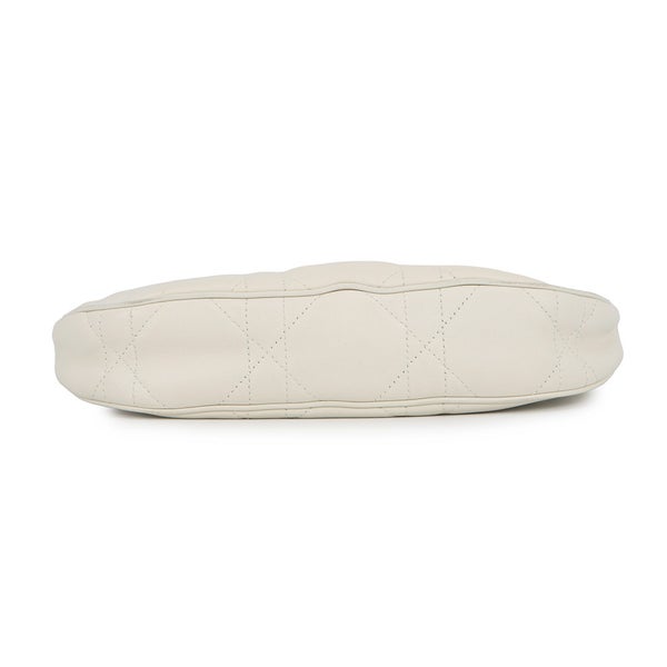 クリスチャン・ディオール チェーンショルダーバッグ マクロカナージュ CD ラウンジ ホーボーバッグ ラムスキン M22626FBE 白