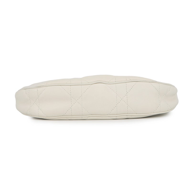 クリスチャン・ディオール チェーンショルダーバッグ マクロカナージュ CD ラウンジ ホーボーバッグ ラムスキン M22626FBE 白