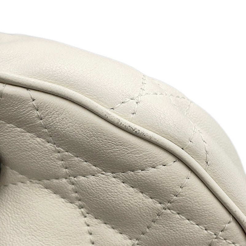 クリスチャン・ディオール チェーンショルダーバッグ マクロカナージュ CD ラウンジ ホーボーバッグ ラムスキン M22626FBE 白