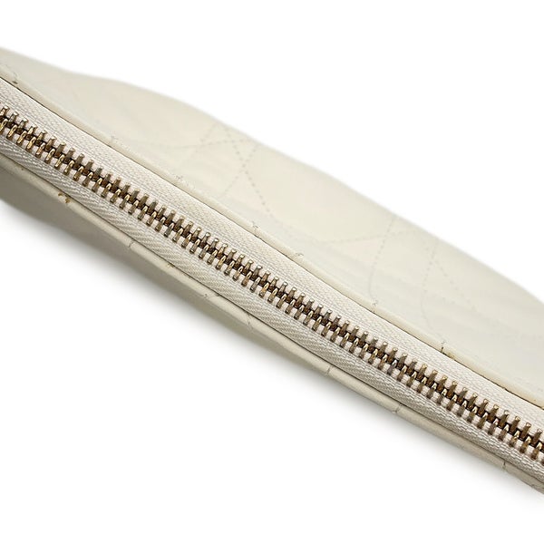 クリスチャン・ディオール チェーンショルダーバッグ マクロカナージュ CD ラウンジ ホーボーバッグ ラムスキン M22626FBE 白