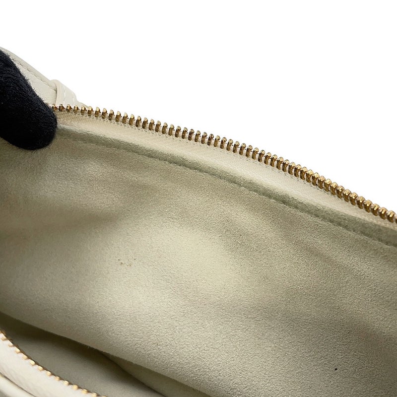 クリスチャン・ディオール チェーンショルダーバッグ マクロカナージュ CD ラウンジ ホーボーバッグ ラムスキン M22626FBE 白