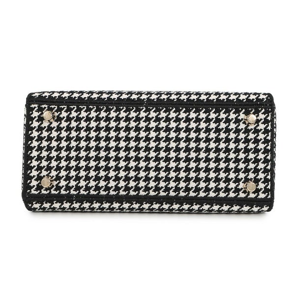 ディオール ハンドバッグ LADY D-LITE ハウンドトゥース ミディアム キャンバス M0565ONGE 2way 白 黒 千鳥格子