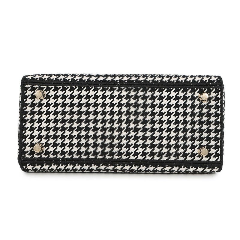 ディオール ハンドバッグ LADY D-LITE ハウンドトゥース ミディアム キャンバス M0565ONGE 2way 白 黒 千鳥格子