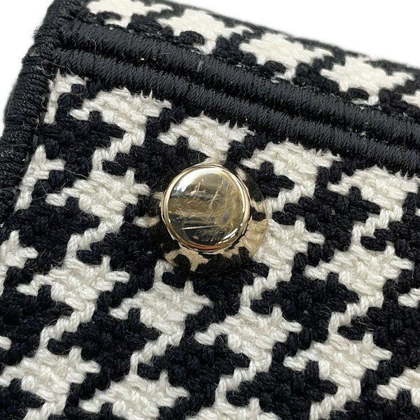 ディオール ハンドバッグ LADY D-LITE ハウンドトゥース ミディアム キャンバス M0565ONGE 2way 白 黒 千鳥格子