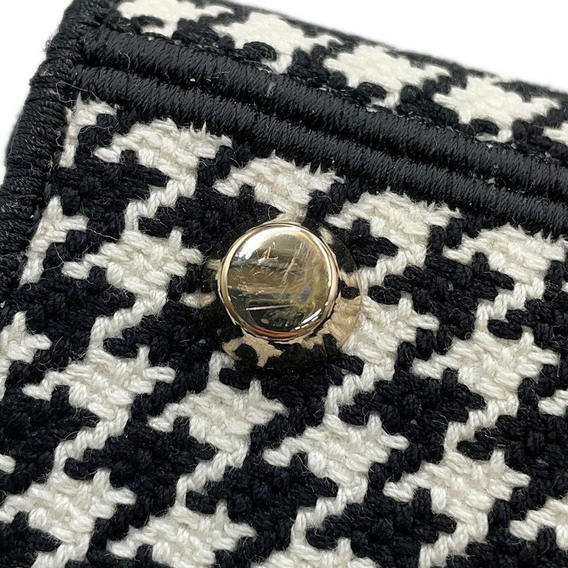 ディオール ハンドバッグ LADY D-LITE ハウンドトゥース ミディアム キャンバス M0565ONGE 2way 白 黒 千鳥格子