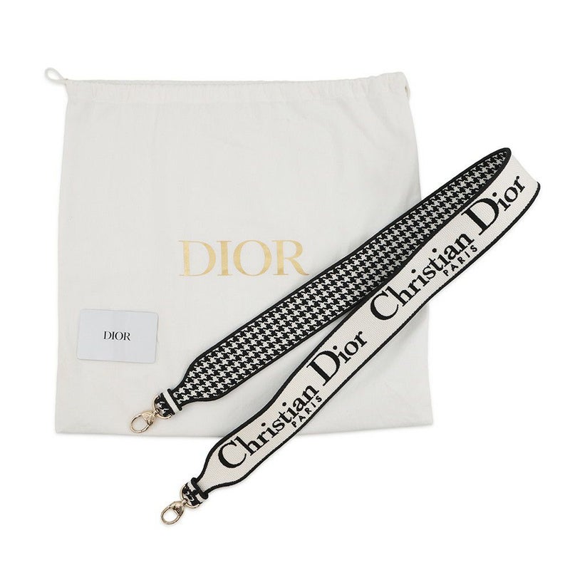 ディオール ハンドバッグ LADY D-LITE ハウンドトゥース ミディアム キャンバス M0565ONGE 2way 白 黒 千鳥格子