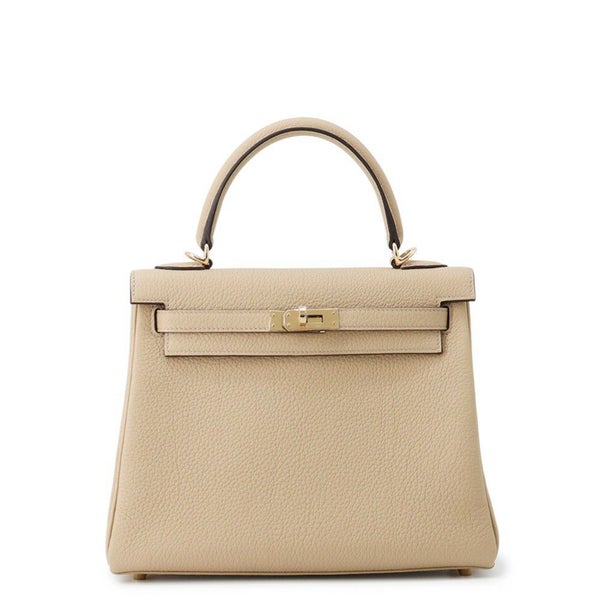 エルメス ハンドバッグ ケリー25 内縫い トレンチ/シャンパンゴールド金具 トゴ K刻印 ２wayショルダー