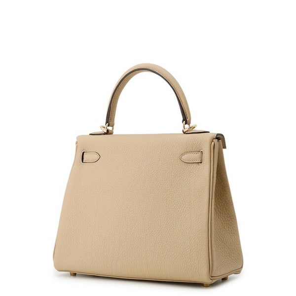 エルメス ハンドバッグ ケリー25 内縫い トレンチ/シャンパンゴールド金具 トゴ K刻印 ２wayショルダー