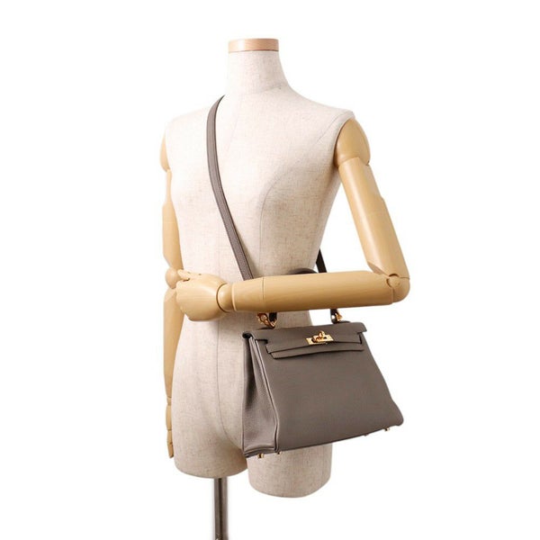 エルメス ハンドバッグ ケリー25 内縫い エタン/ゴールド金具 トゴ B刻印 ２wayショルダー