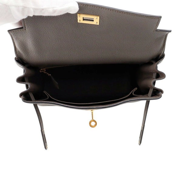 エルメス ハンドバッグ ケリー25 内縫い エタン/ゴールド金具 トゴ B刻印 ２wayショルダー