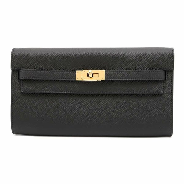 エルメス ケリーウォレット ロング トゥーゴー ブラック/ゴールド金具 エプソン W刻印 HERMES 黒