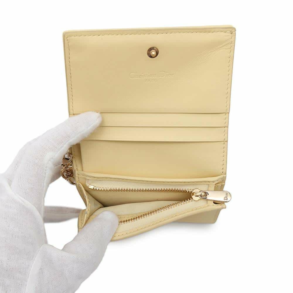 クリスチャン・ディオール 二つ折り財布 Lady Dior Gardenia ミニ