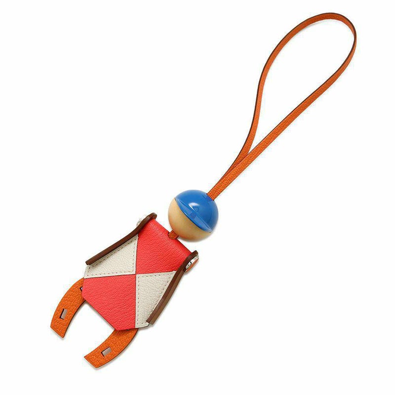 エルメス チャーム ジョッキー Jocky ローズテキサス/マッシュルーム/フォーブシェブルミゾル/バレニア B刻印 シェーブル