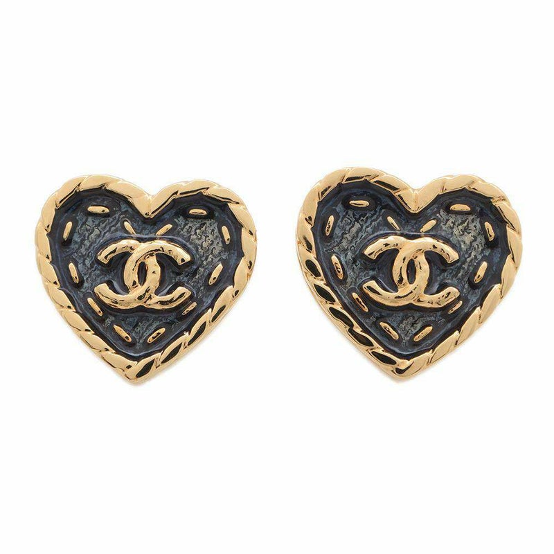 シャネル ピアス ハートモチーフ デニム ココマーク I24 P ABC742 CHANEL アクセサリー